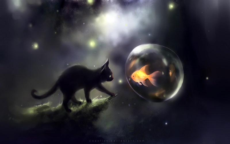 Illustration for article titled My God, It's Full Of Cats! The Very Best Artwork Of Cats In Space